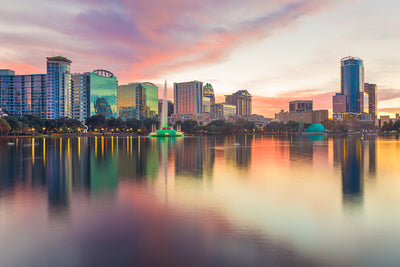 View of Orlando, FL at dusk