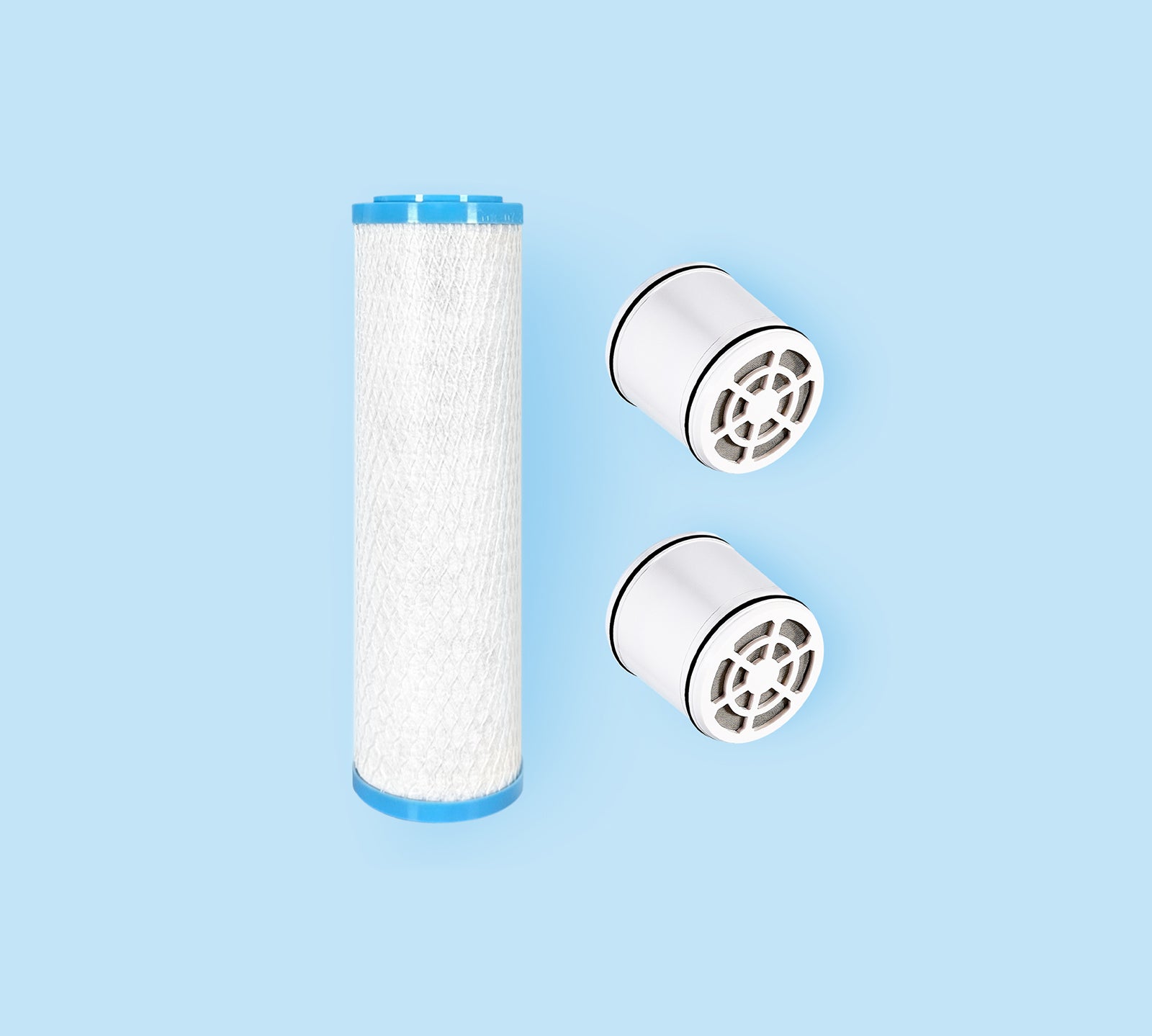 Faucet and Two Shower Water Filter Refills