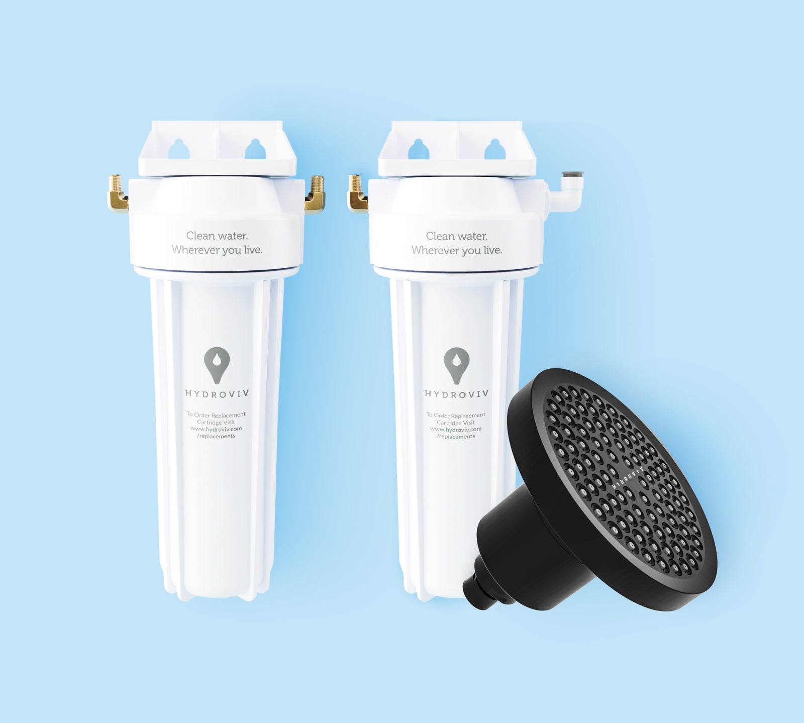 Hydroviv Faucet, Fridge, & Filtered Showerhead Water Filter Bundle