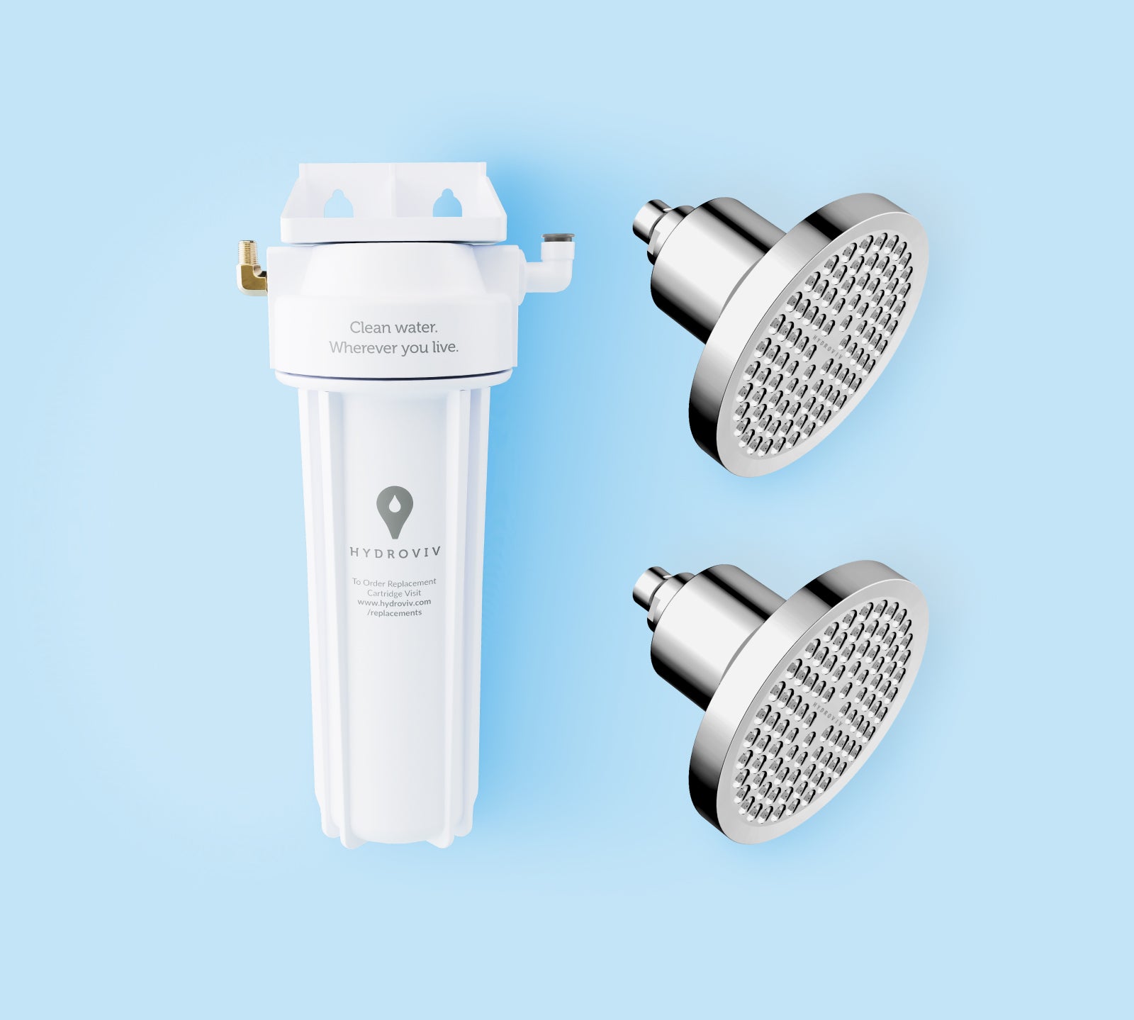 Hydroviv Faucet & Two Filtered Showerhead Bundle