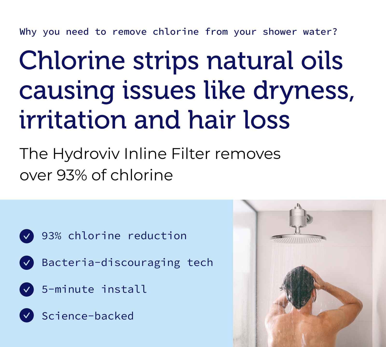 Hydroviv In-Line Shower Water Filter 2.0