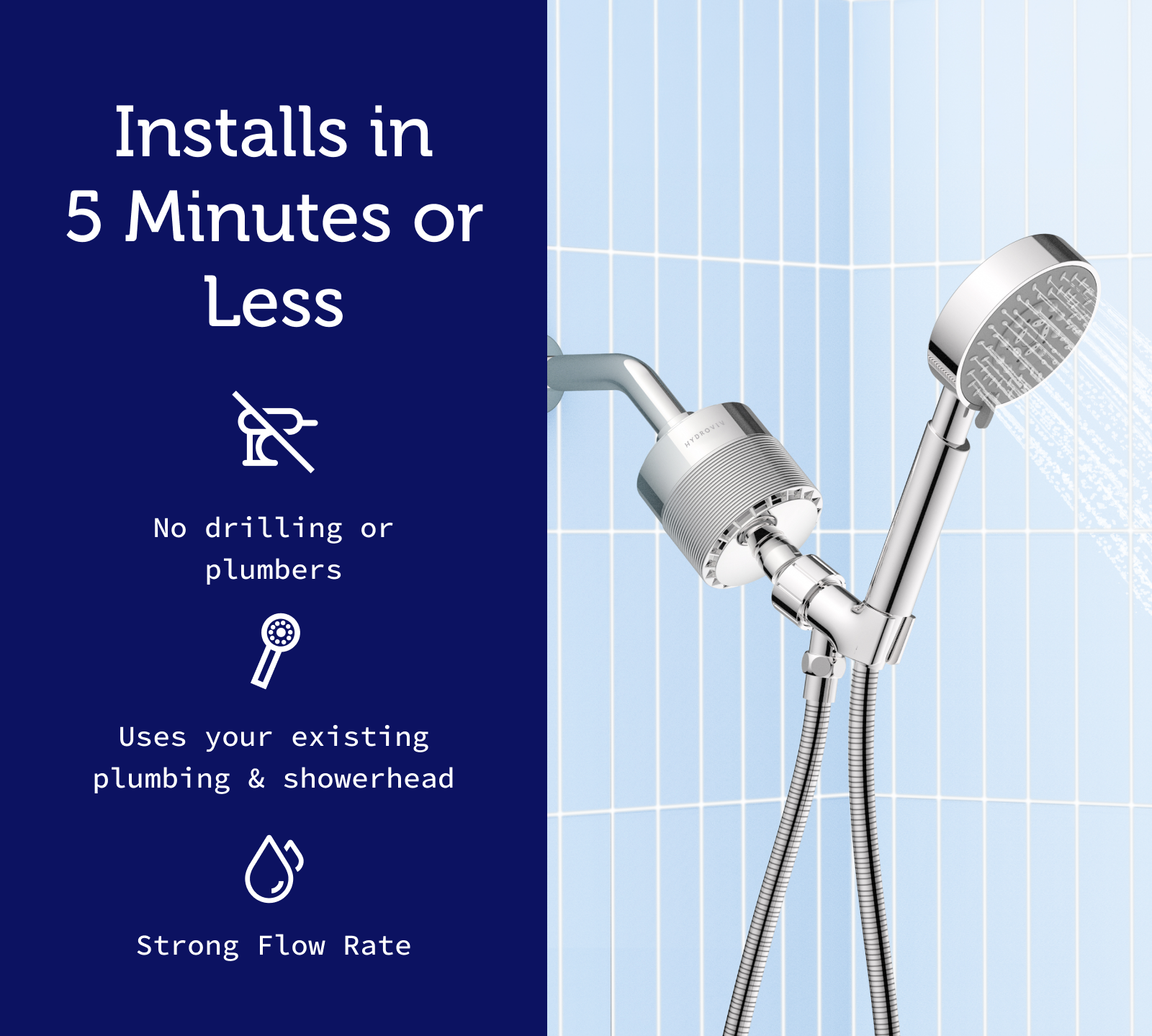 Hydroviv In-Line Shower Water Filter 2.0