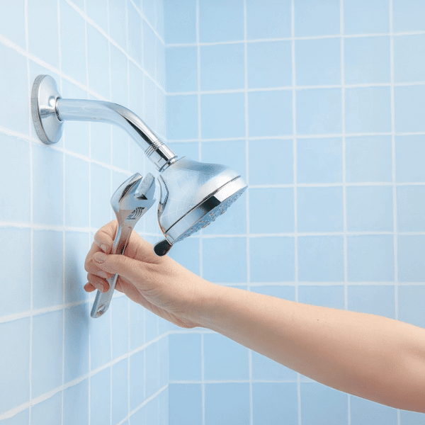 A gif demonstrating how to easily install your new Hydroviv Filtered Showerhead.